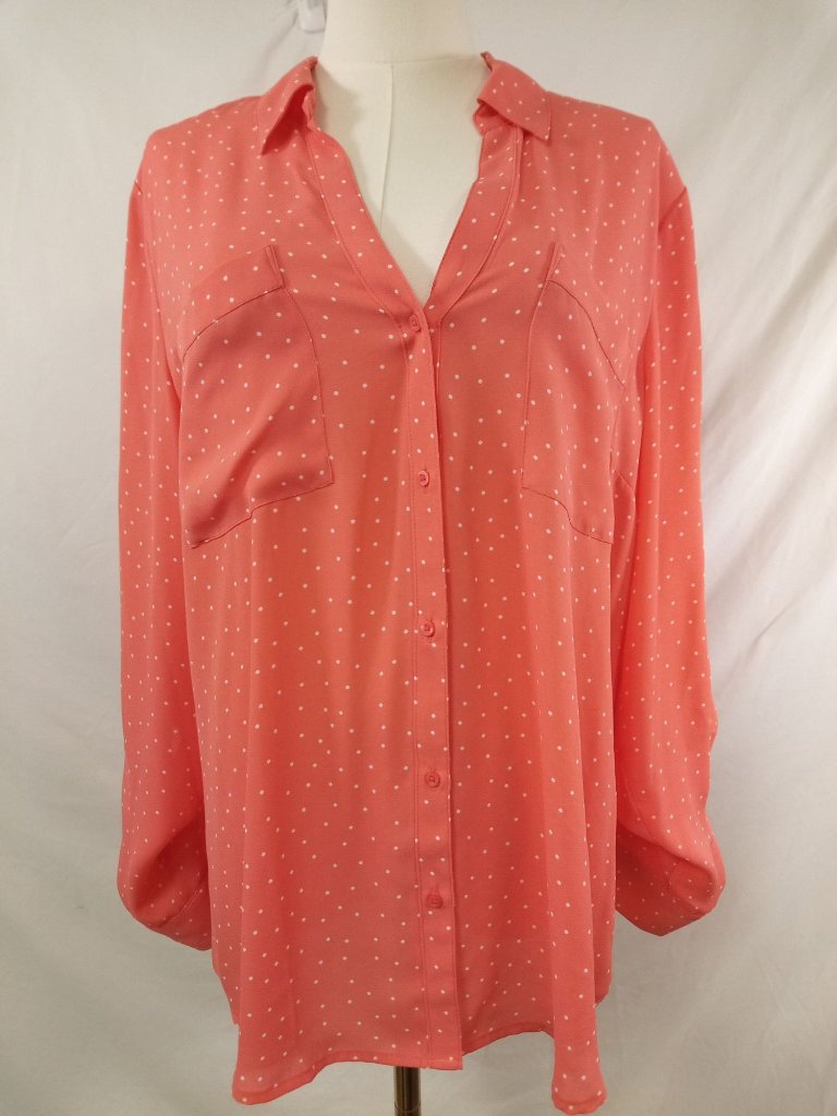 Candies Women's Salmon Pink W/White Polka Dots Size Extra Large